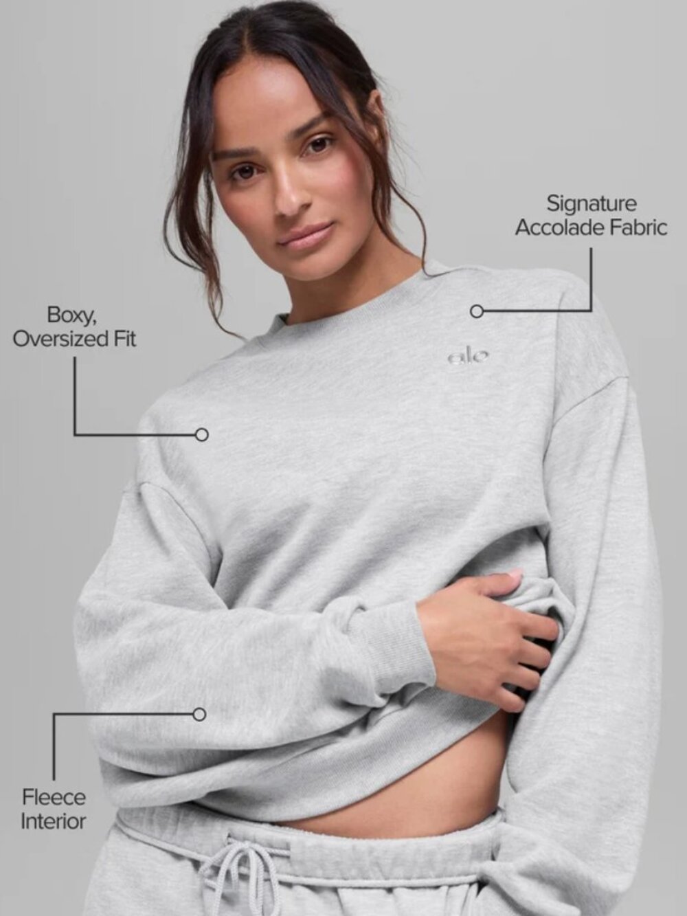 ALO Accolade Quarter-Zip Pullover Grey Multiple Sizes NWT - Picture 2 of 5